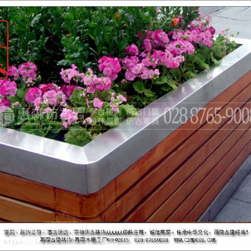 古典園林雕花花箱_惠森實(shí)木可移動花箱市場價格