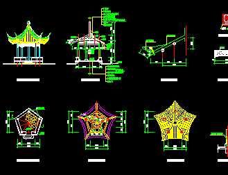 某五角亭設(shè)計施工圖免費下載 園林古建